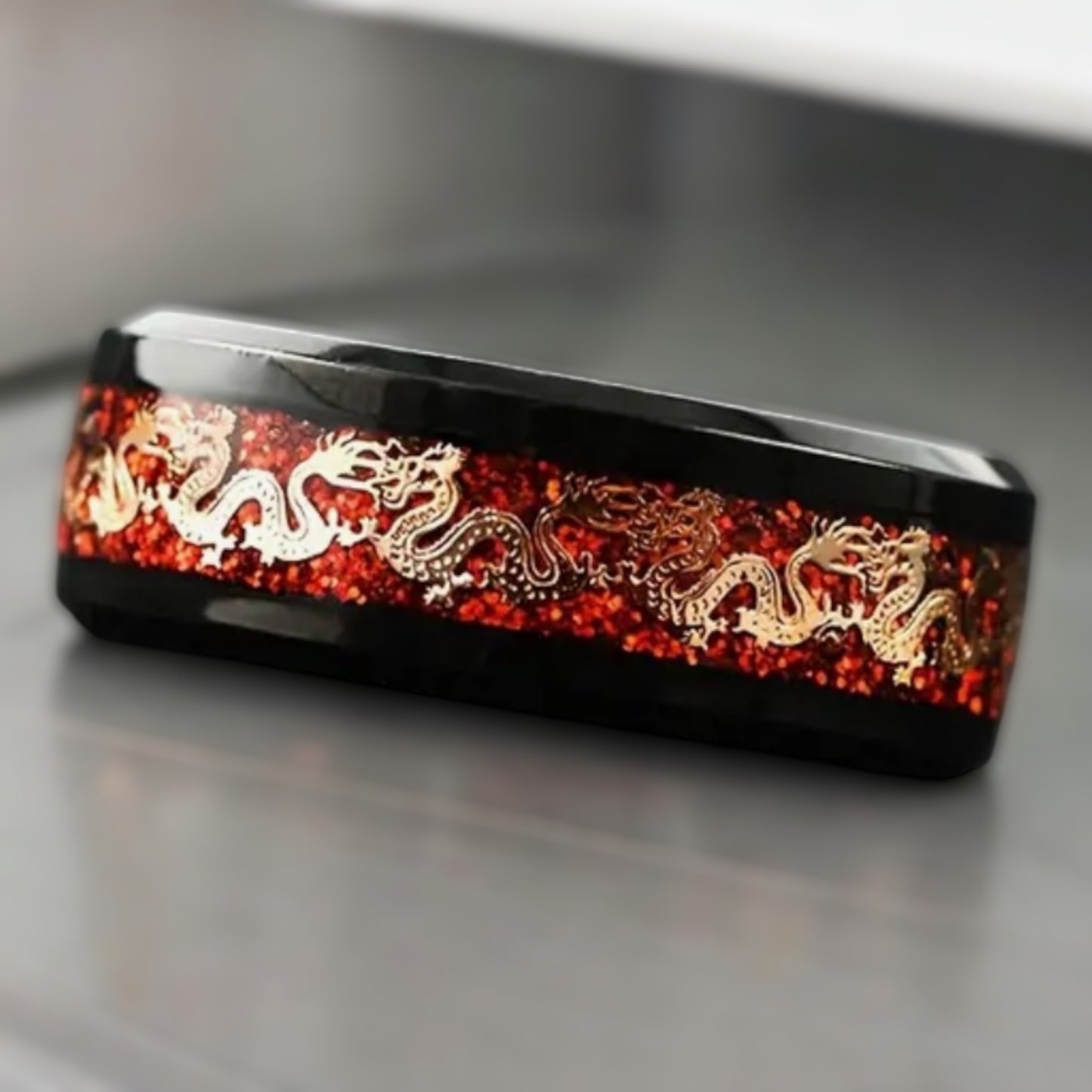 Dragons Fire n Ice Stainless Steel Ring