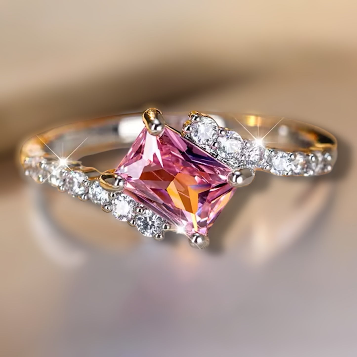 Pink Square Ring