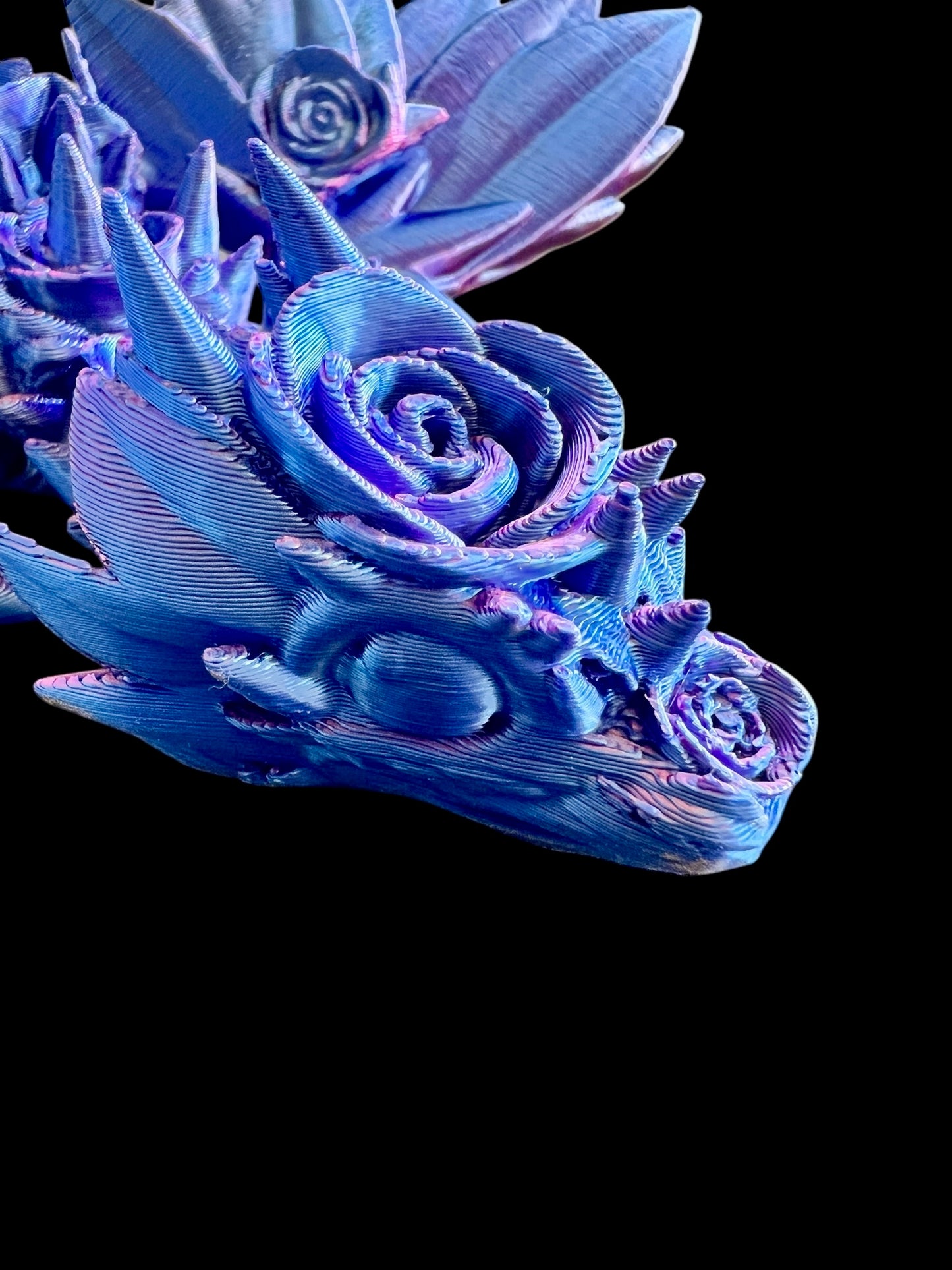Purple Fantasies Rose 3D Printed Dragon