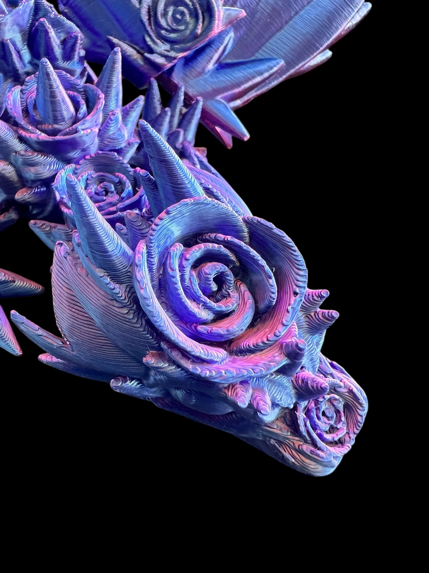 Purple Fantasies Rose 3D Printed Dragon