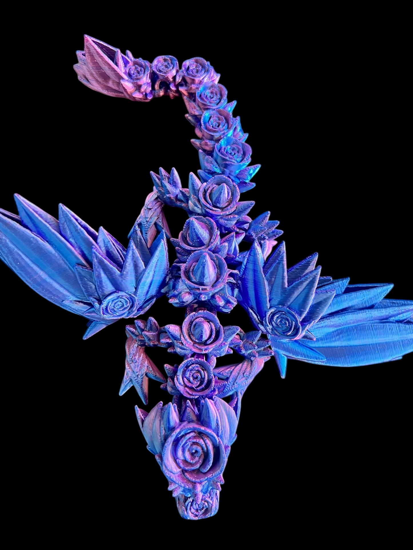 Purple Fantasies Rose 3D Printed Dragon