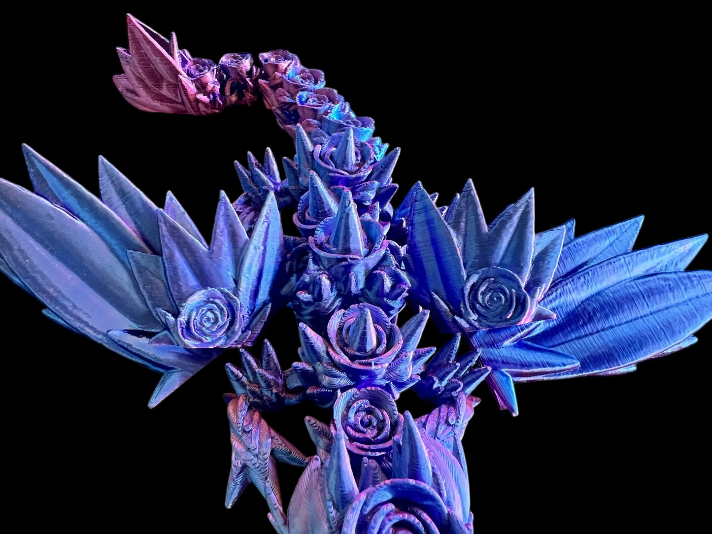 Purple Fantasies Rose 3D Printed Dragon