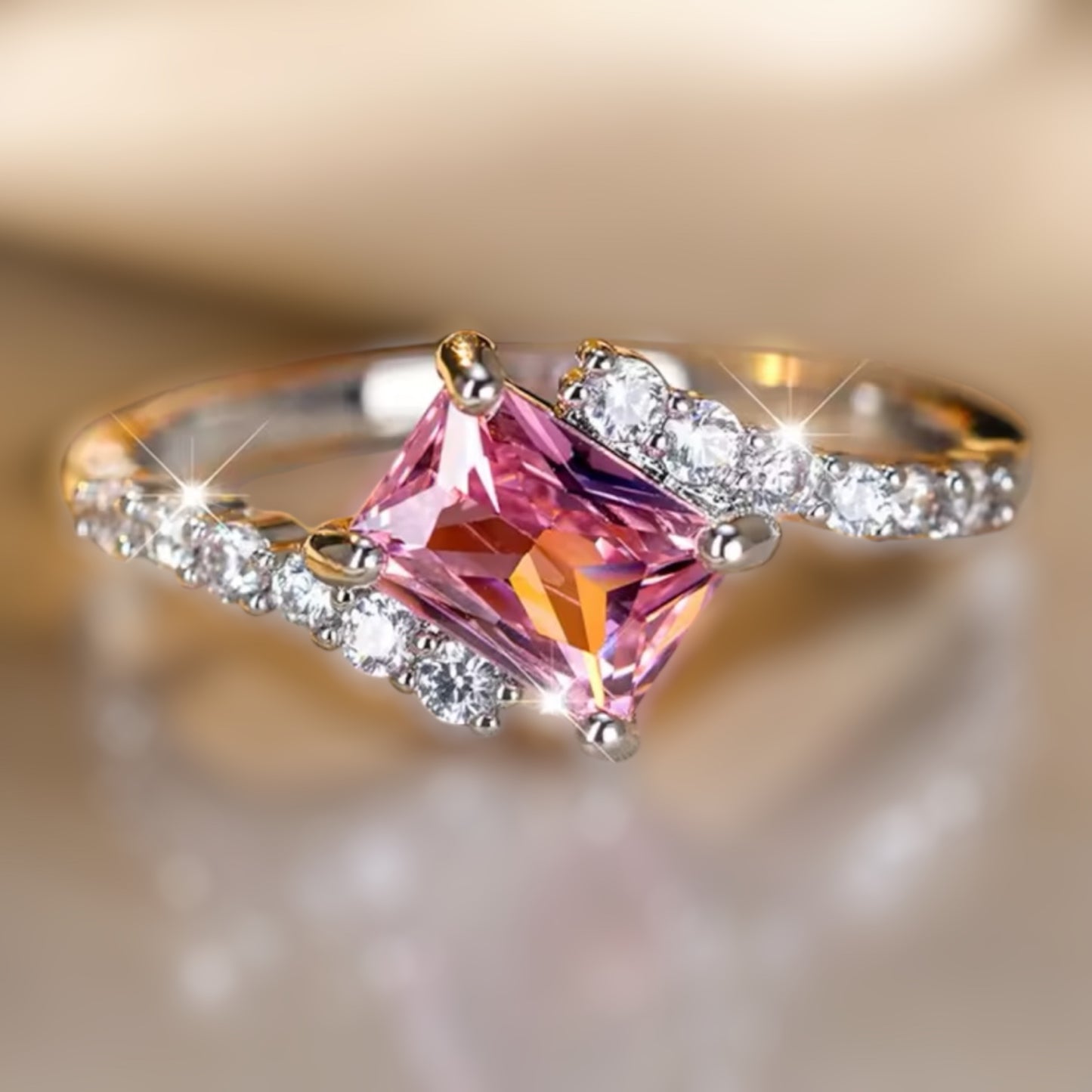 Pink Square Ring
