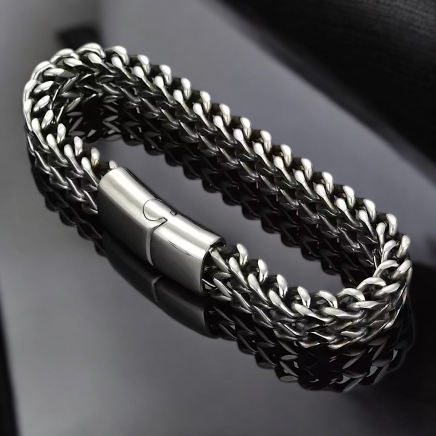Braided Double Stainless Steel Bracelet