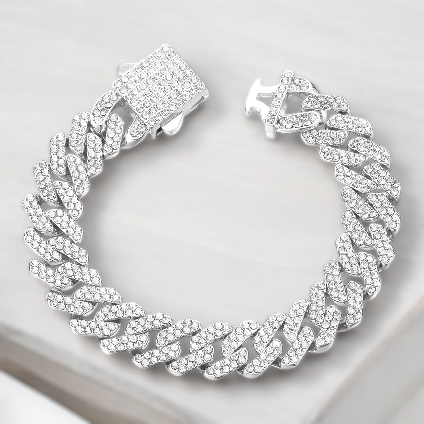 Cuban Style Bling Bracelet 7in