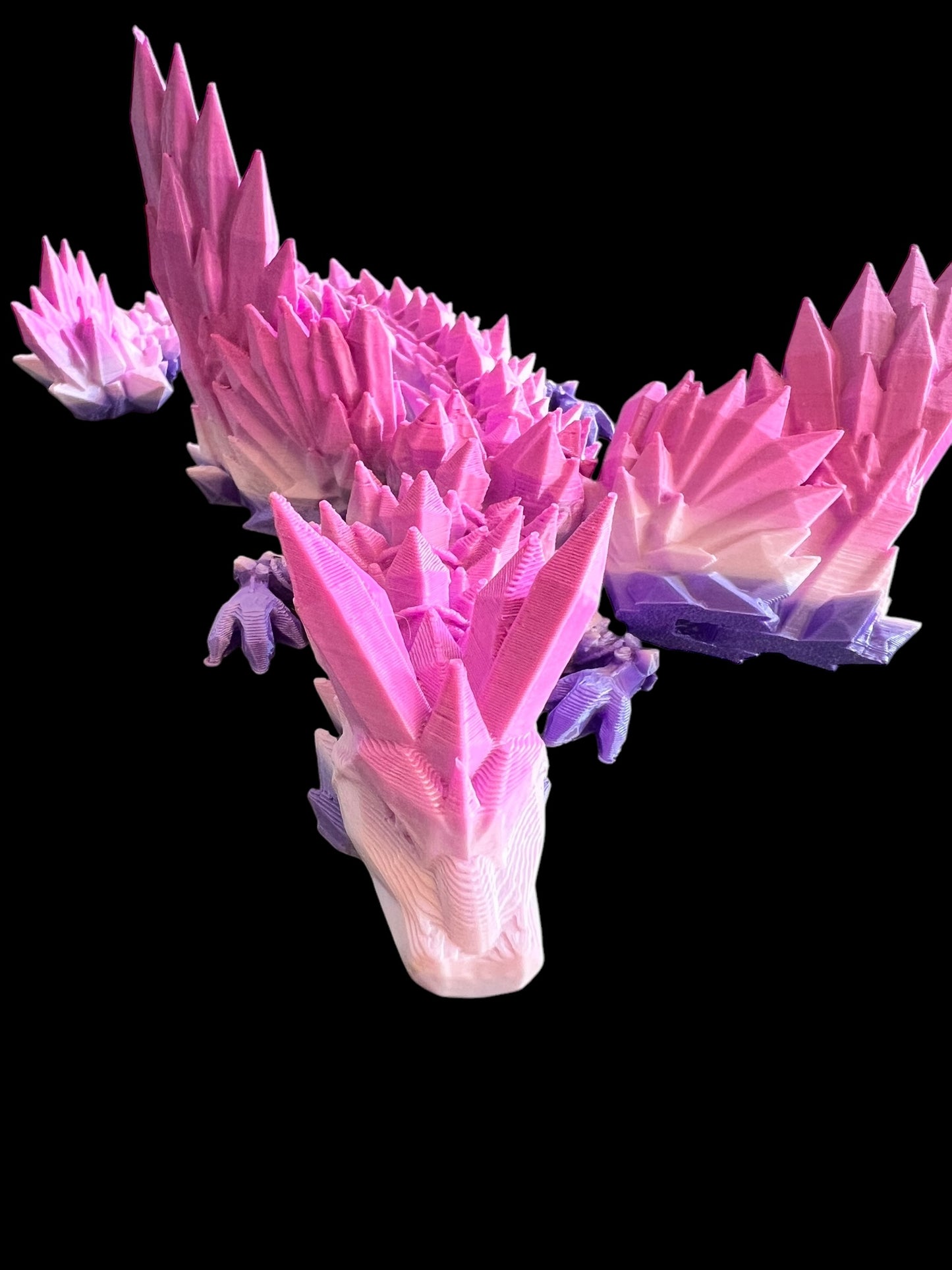 Pink Flames 3D Dragon Figure