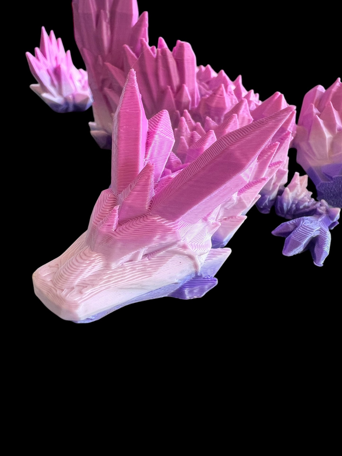 Pink Flames 3D Dragon Figure