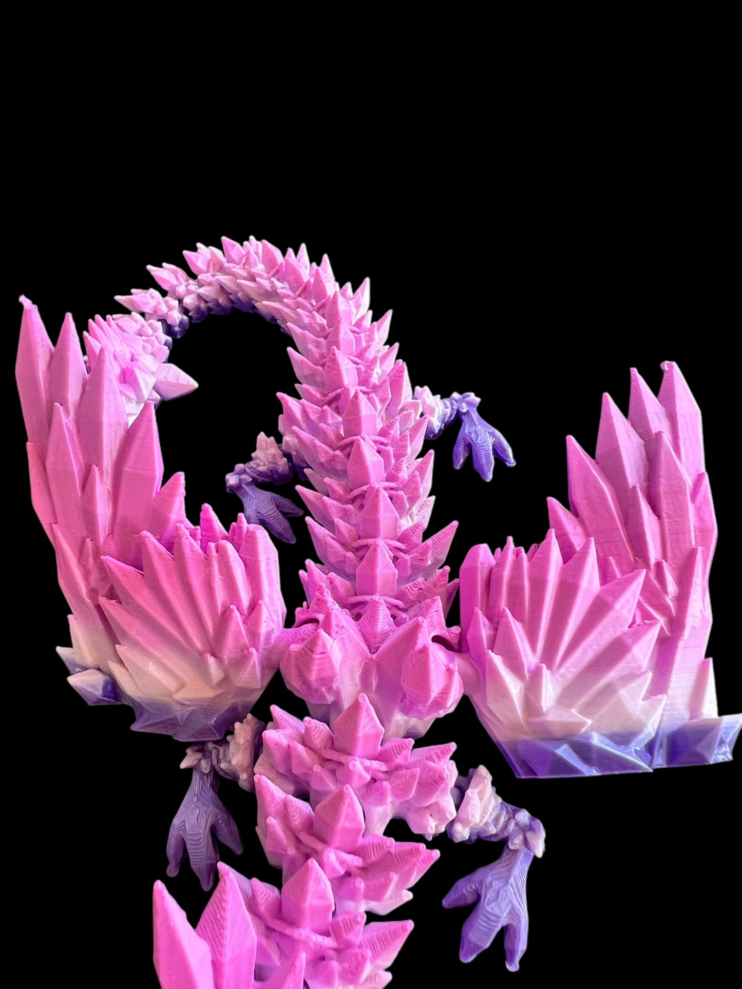 Pink Flames 3D Dragon Figure
