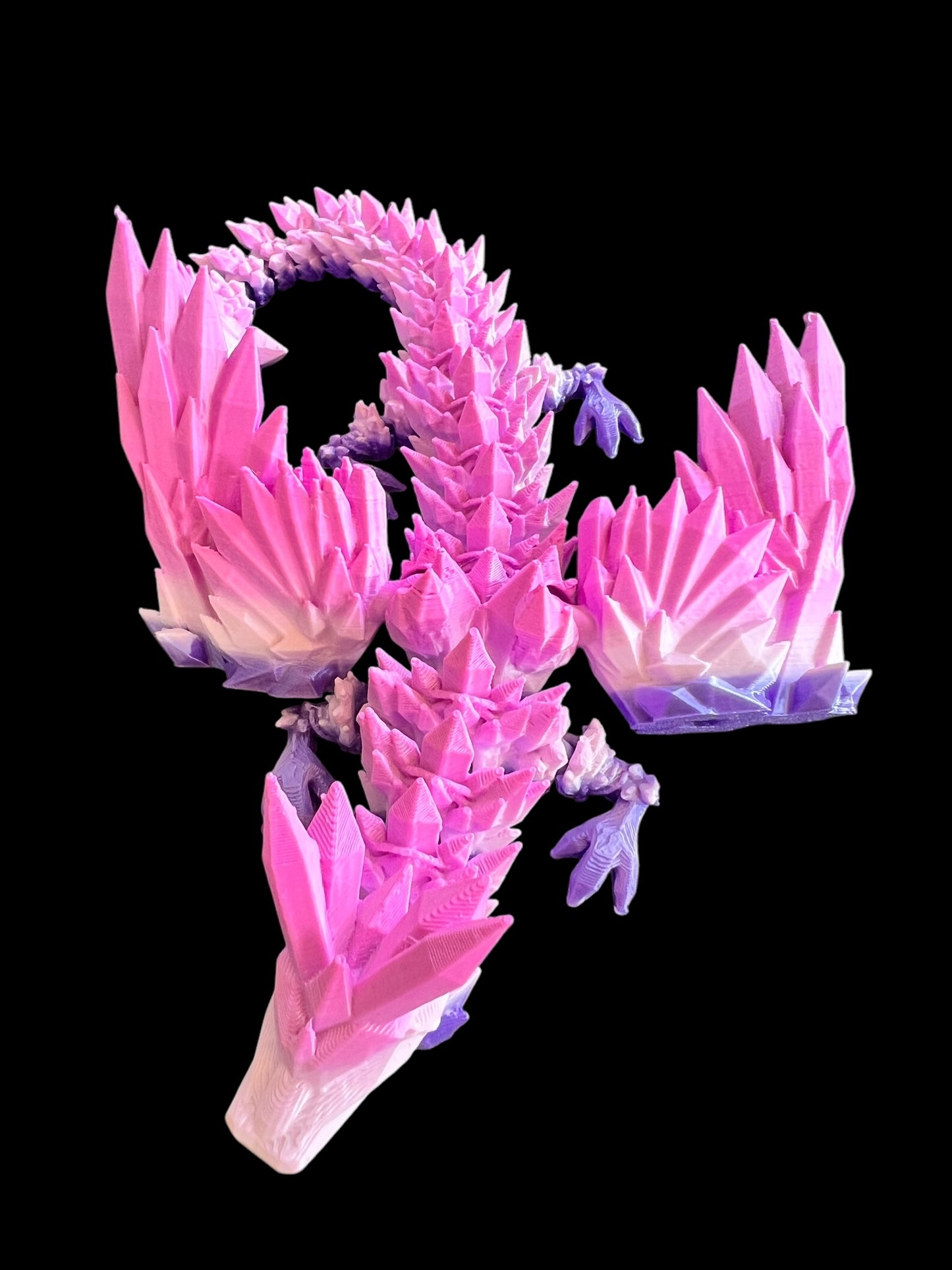 Pink Flames 3D Dragon Figure