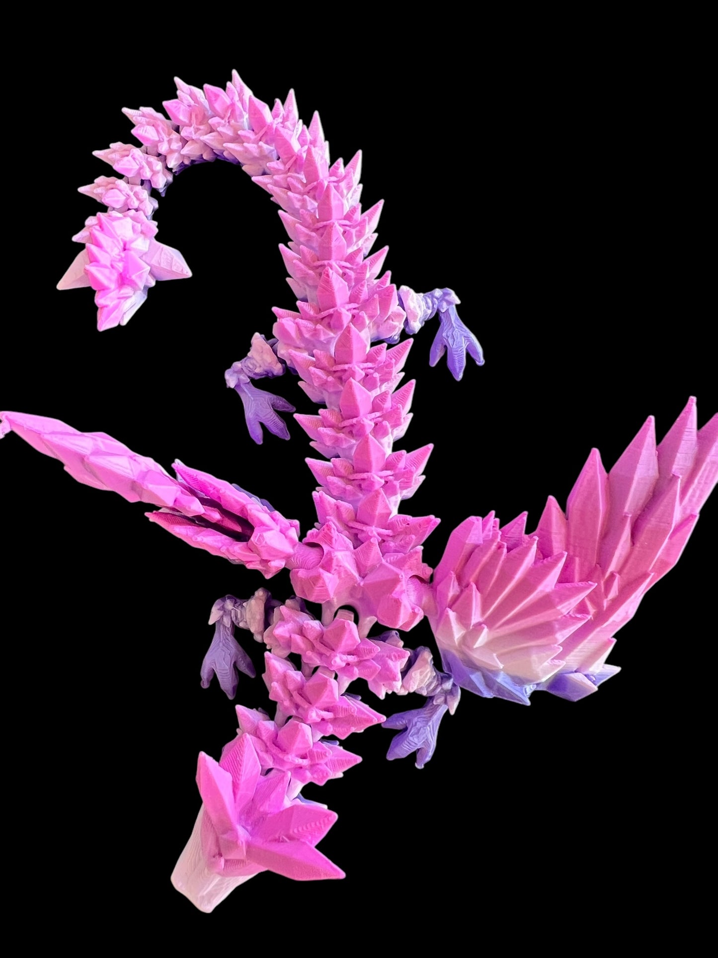 Pink Flames 3D Dragon Figure
