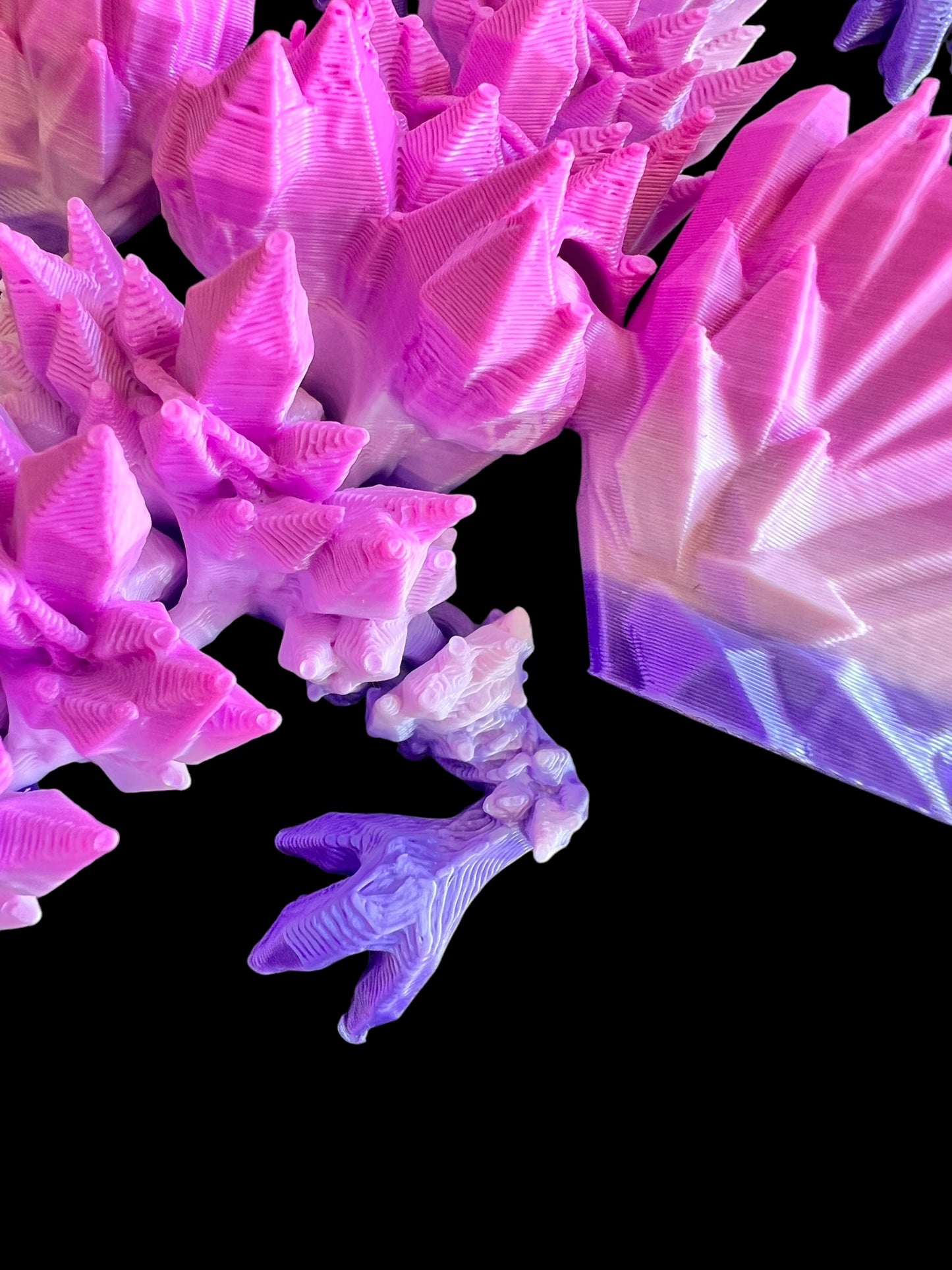 Pink Flames 3D Dragon Figure