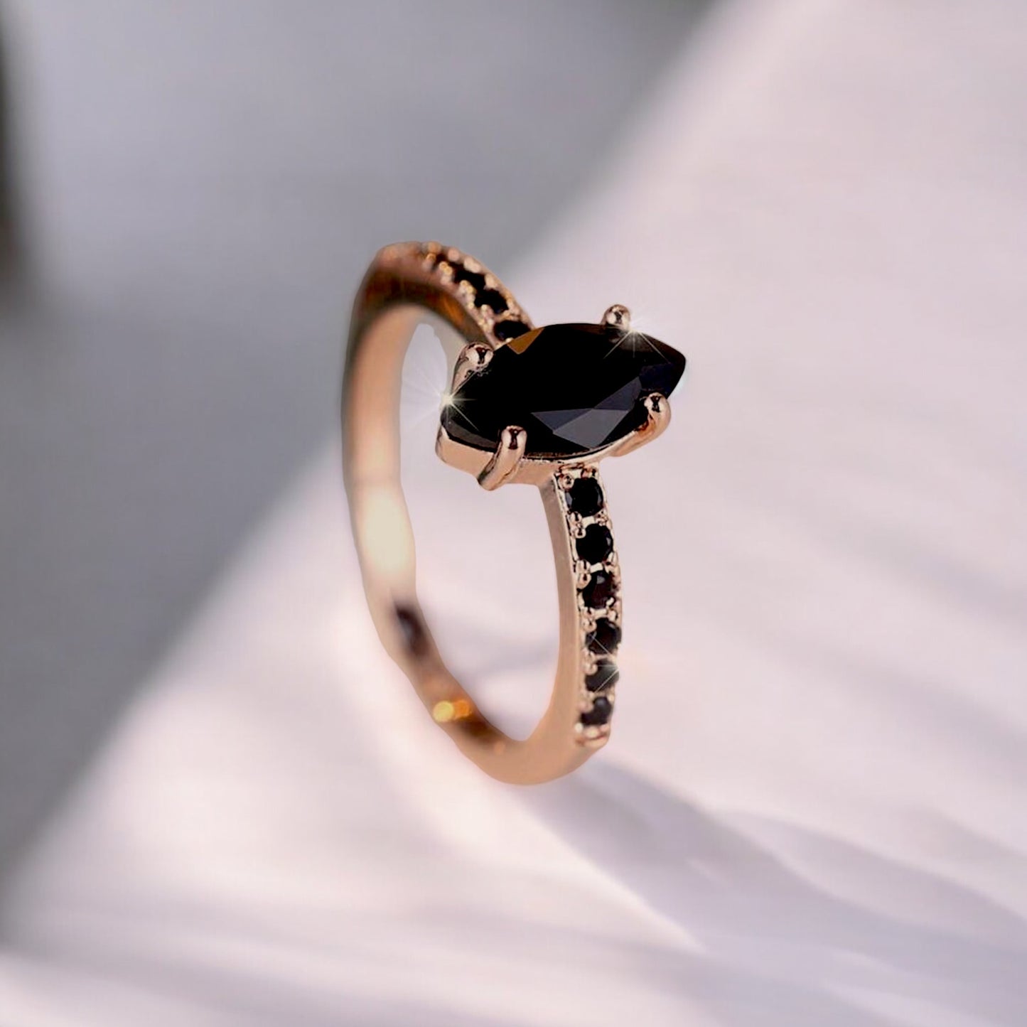 Vintage Black Beauty Agate Ring