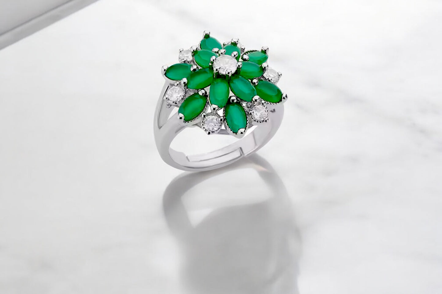 Emerald Petals Ring