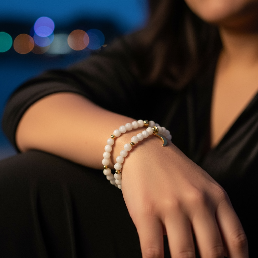 Moonlit Reflections Beaded Bracelet