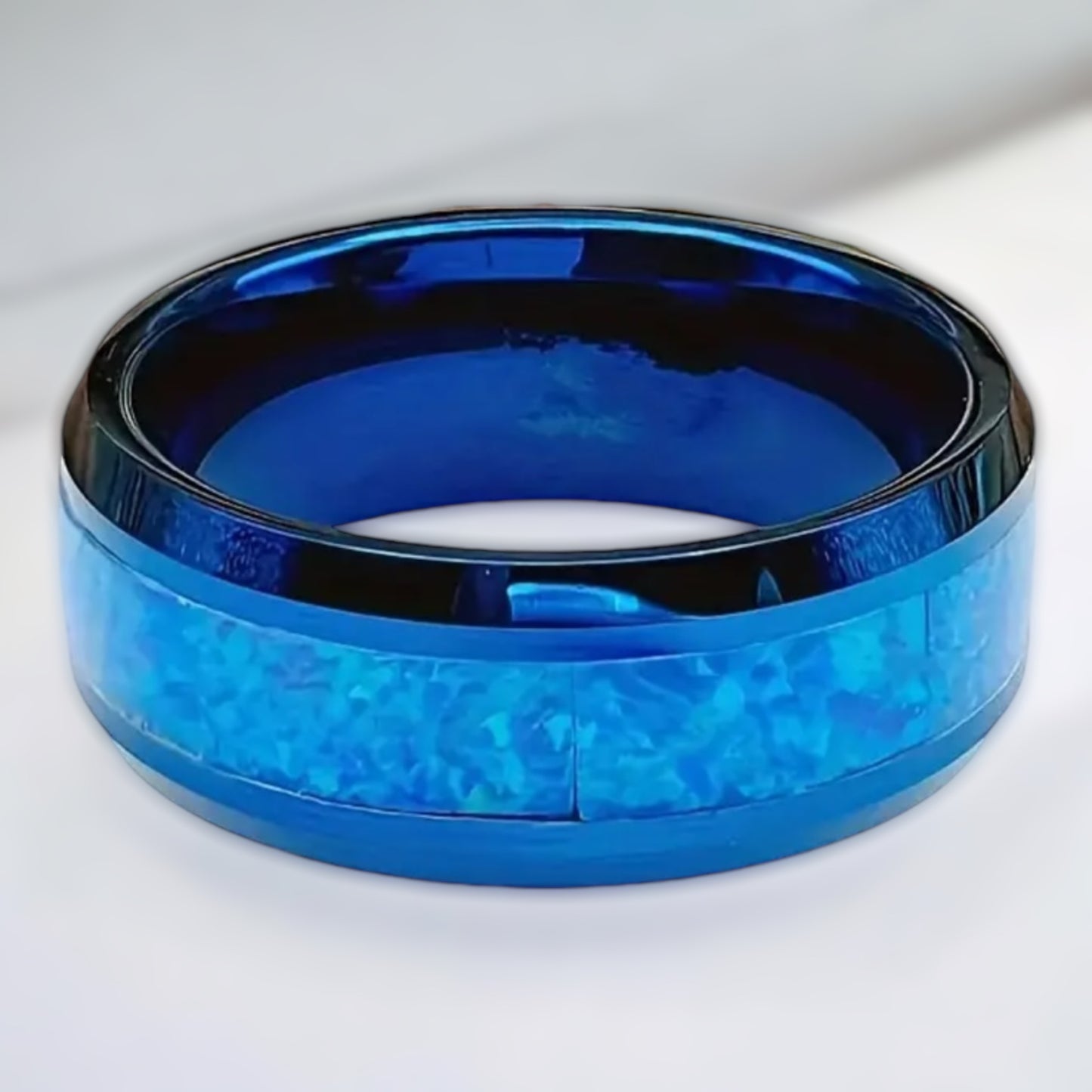 Blue Elegance Stainless Steel Ring