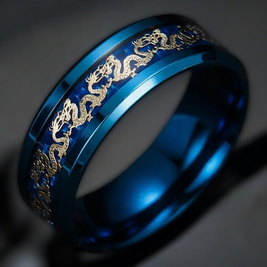 Dragons Fire n Ice Stainless Steel Ring