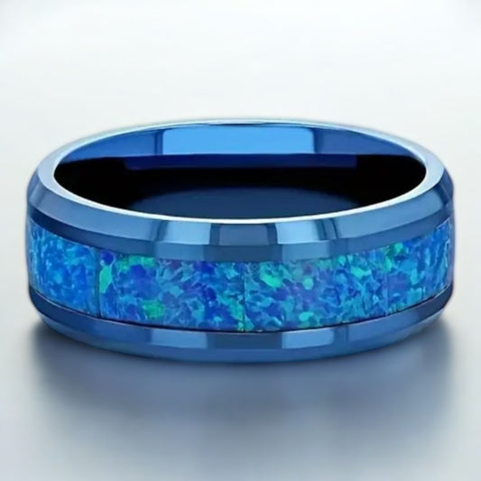 Blue Elegance Stainless Steel Ring