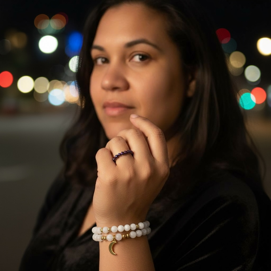 Moonlit Reflections Beaded Bracelet