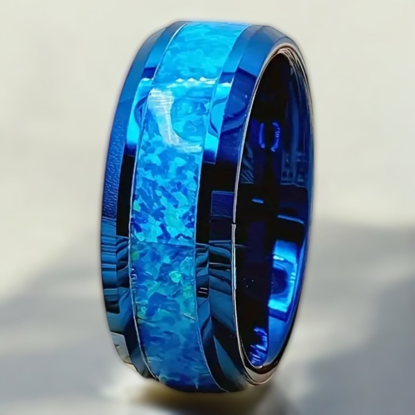 Blue Elegance Stainless Steel Ring