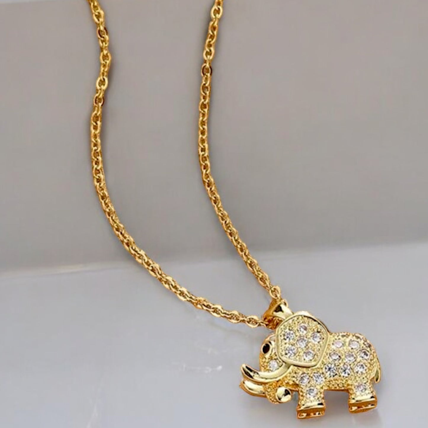 Little Elephant Micropave Necklace