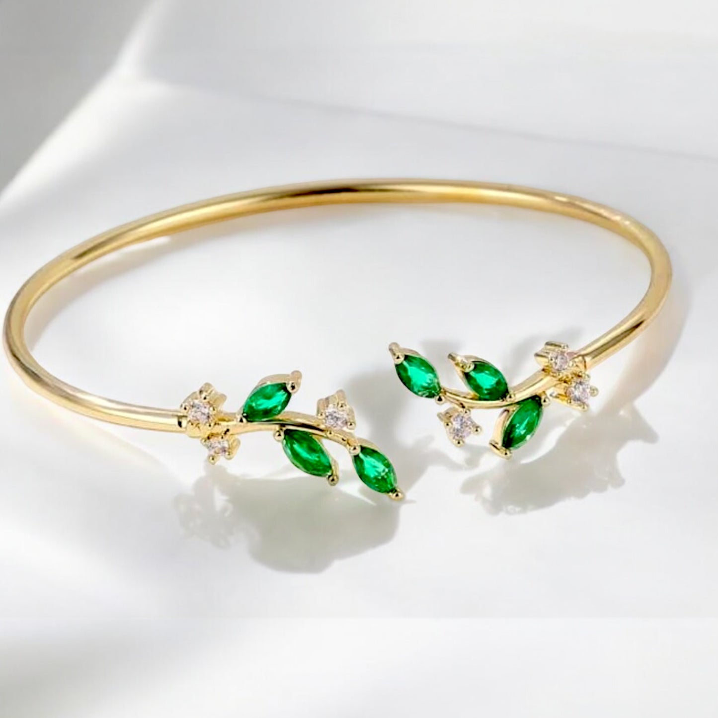 Green Ivy Delicate Cuff Bracelet