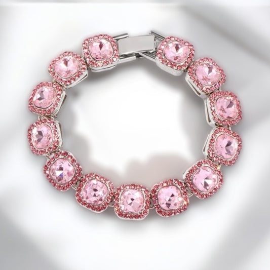 Pink Clouds Diamond Tennis Bracelet