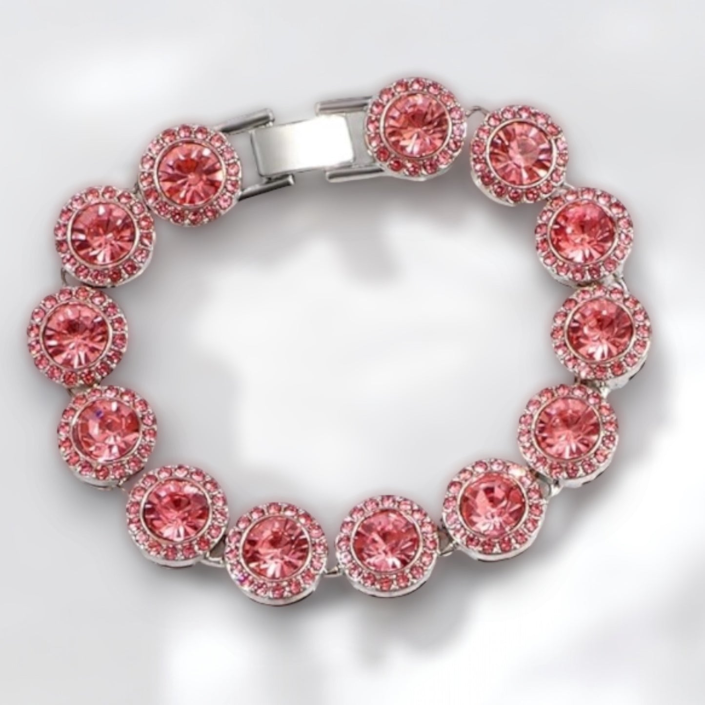 Pink Clouds Diamond Tennis Bracelet