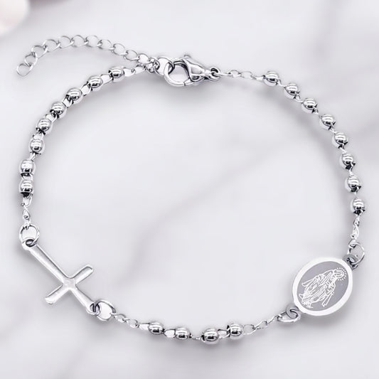 Hold Me Close Religious Stainless Steel Bracelet